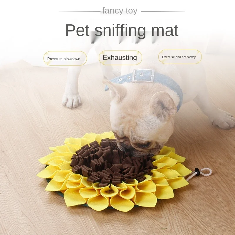 

Pet sniffing pad bite-resistant slow food toy dog and cat sniffing pad, anti-choking, release energy, sunflower training blanket