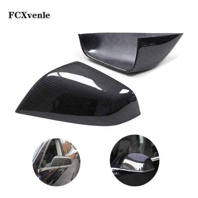FCXvenle נדל סיבי פחמן רכב צד מירור עטיפות עבור טסלה דגם 3 דגם S דגם X אביזרי מראה אחורית להגן על מסגרת