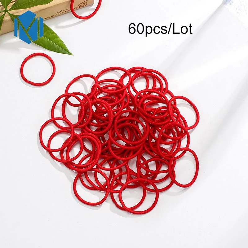 Red 60/120 шт./лот, 3 см, Детские резинки для волос ярких цветов, эластичные резинки для волос, Детские аксессуары для волос, резинка для укладки волос - Цвет: Red