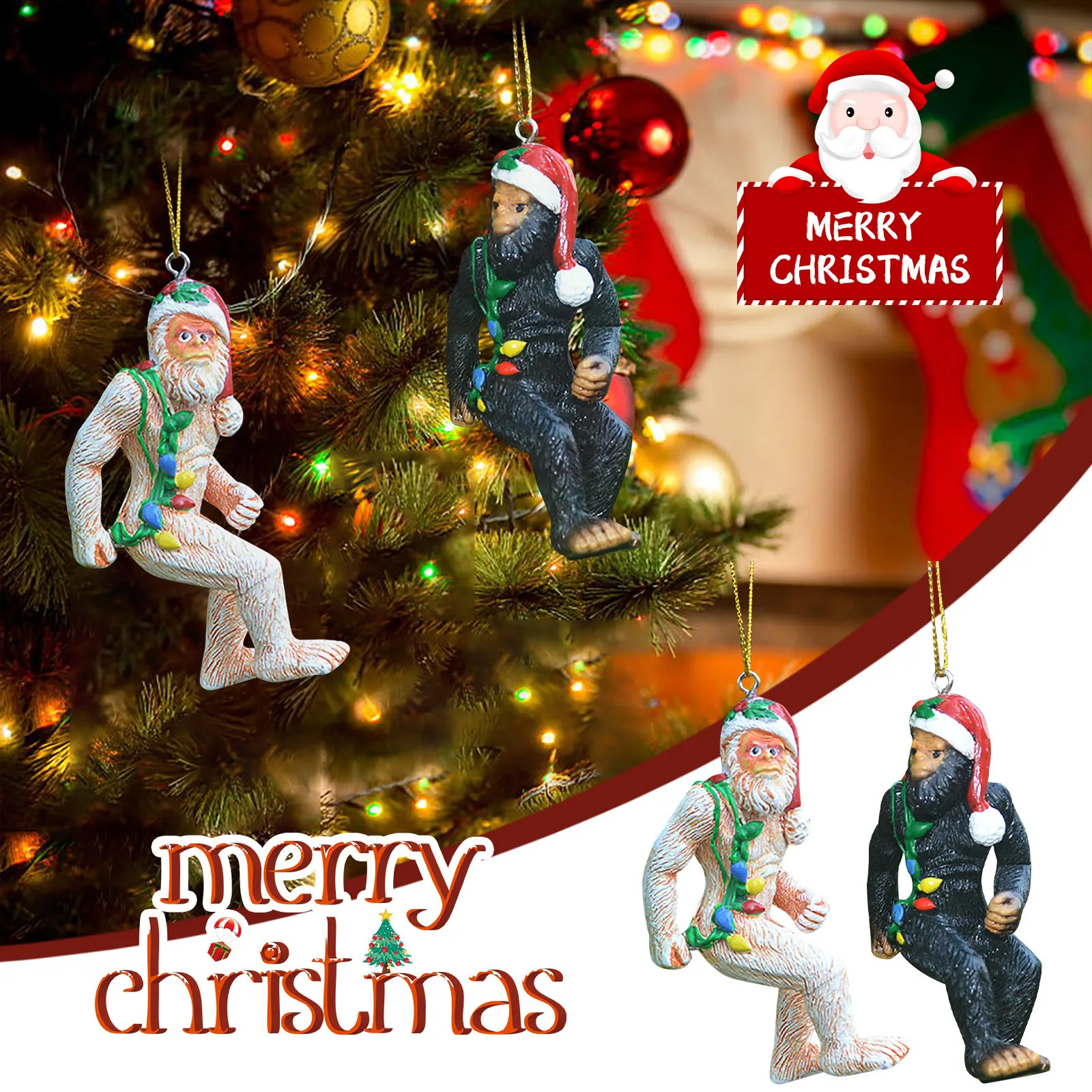 Merry Christmas Ornament Santa claus Xmas Tree Decor Hanging Elf Pendant Home Decorations New Year kid Gift Noel | Дом и сад