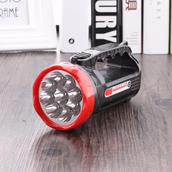 

LED Outdoor Camping Hiking Super Bright Charging Portable Light Flashlight Torch Light Nine Lamp Head 1000mAH 2017 Top Sale