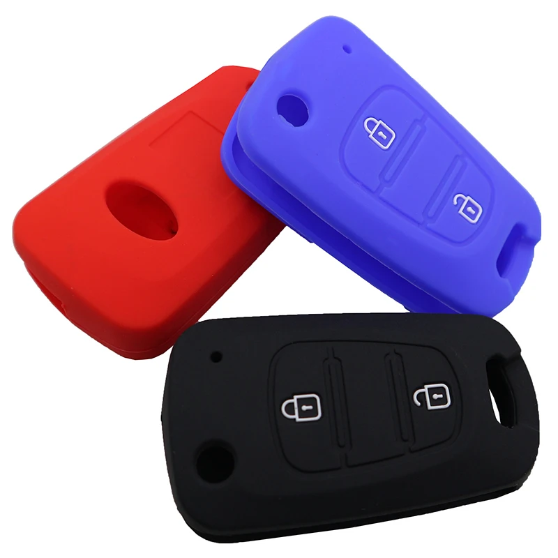2 кнопки силиконовый чехол для kia sportage picanto 3 rio k2 K5 cerato ceed soul для hyundai ix35 i30 откидной складной пульт дистанционного ключа