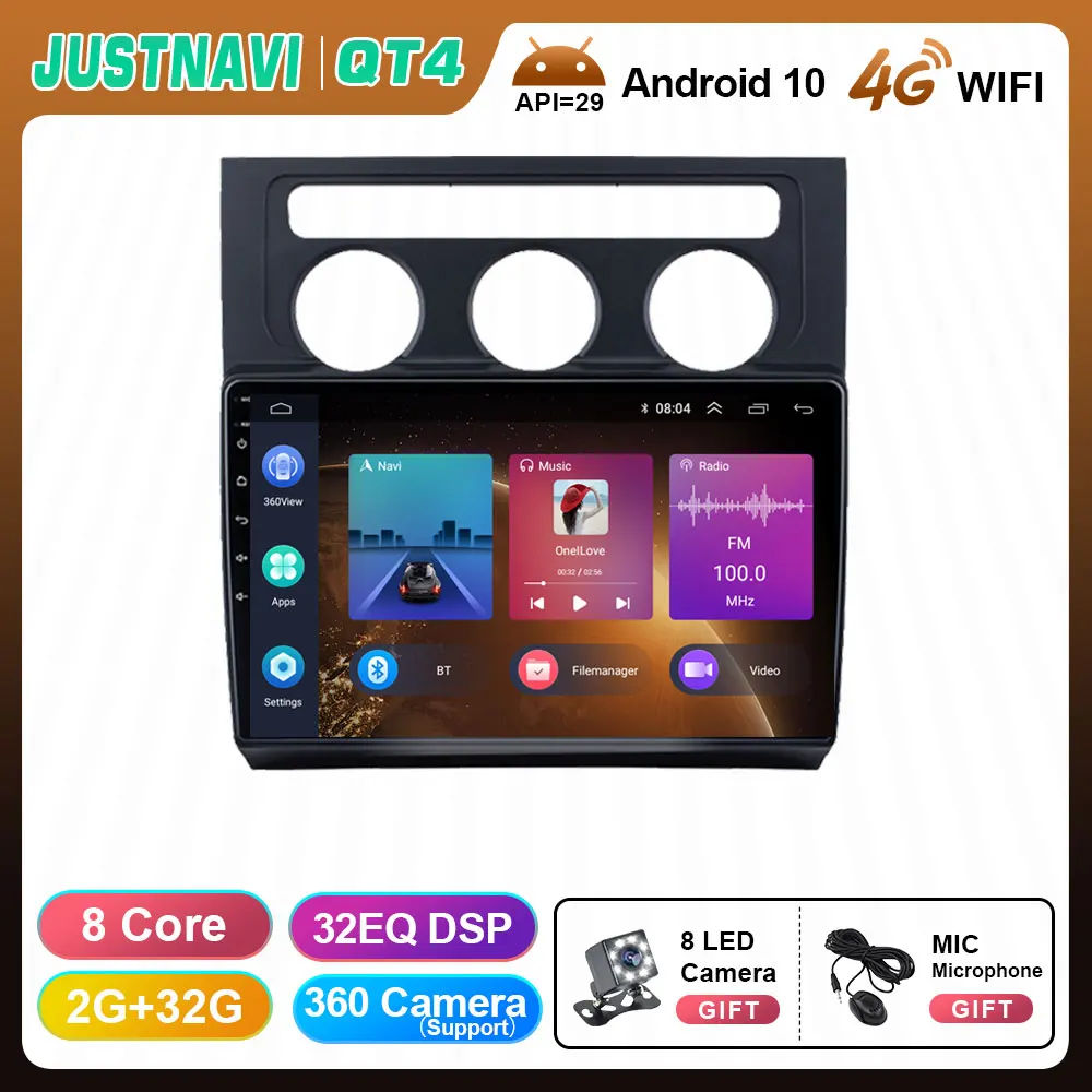 double din car stereo JUSTANVI Android 10.0 Car Radio For Volkswagen Touran 1 2003-2010 Carplay Navi Auto GPS 4G Multimedia Auto Stereo BT IPS Screen best dvd player for car headrest Car Multimedia Players