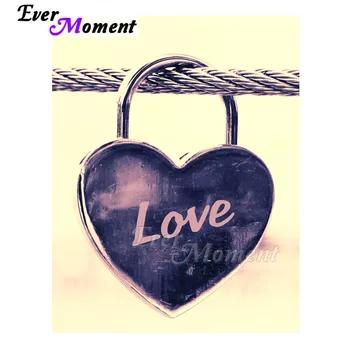 

Ever Moment Diamond Painting Heart Lock Rope Handmade Picture Of Rhinestone Mosaic Full Square Drill Diamond Embroidery 3F2082