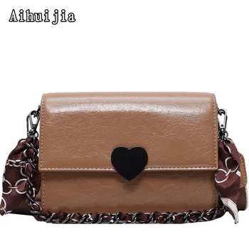 

2020 New Ladies Single Shoulder Small Square Bag Ribbon Decoration Solid Color Messenger Bag High Quality Leather Chain Handbags