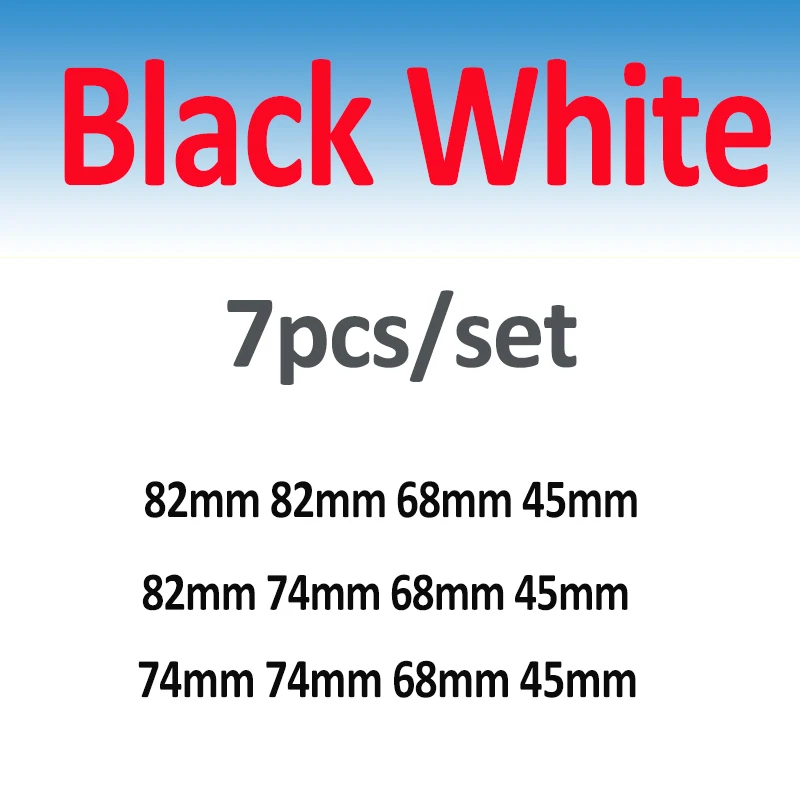 

Original Car Kit 7PCS Black White Front Emblem Rear Cover 82mm 74mm 68mm Wheel Center Caps Steering SticKer 45mm PVC/Epoxy