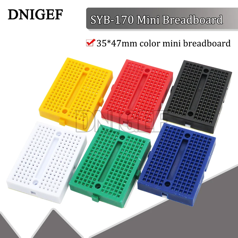 Dnigef Syb-170 Mini Breadboard Solderless Prototipo 170 Tie-Point Pcb Test Board Sei Colori Breadboard