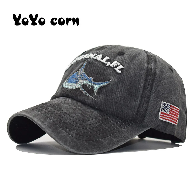 

Which in shower stitched shark snapback man caps baseball cap hip hop embroidery curved strapback dad hats summer fish sun hat