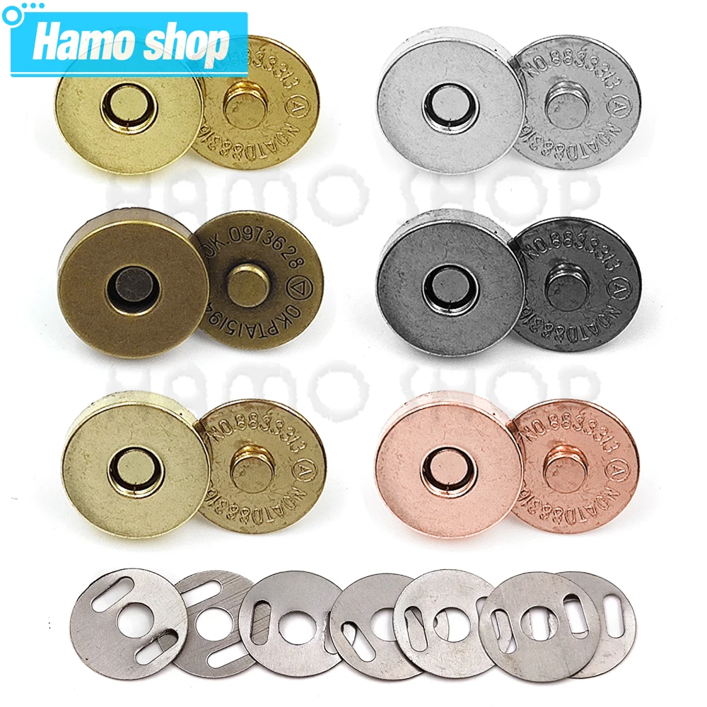 10sets/lot Magnetic Snap Fasteners Clasps Buttons Handbag Purse Wallet Craft Bags Parts Accessories Adsorption Buckle 14mm 18mm | Дом и сад