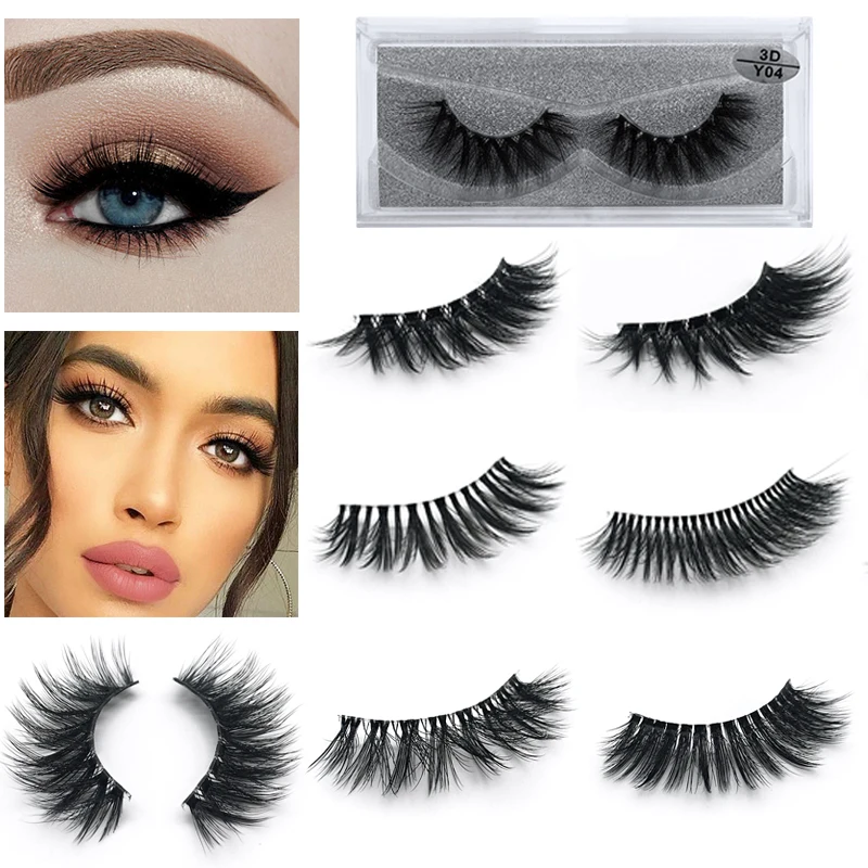 

Transparent Stalk Natural False Eyelashes Imitation 3D Mink Eyelashes Thick Lashes Extension Handmade Fake Lashes Soft Mink Hair