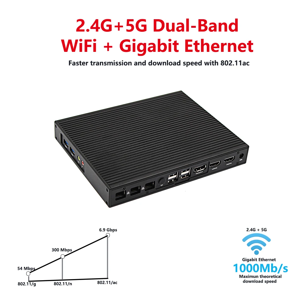 Maxtang Fanless Mini PC with Intel Celeron J3455 Quad Core, Windows 10, Dual WiFi, HDMI, DP, USB-C, 4K Gaming Computer. Description Image.This Product Can Be Found With The Tag Names Barebone Mini PC, Computer Office, Mini pc