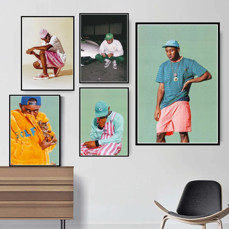Poster And Prints Tyler The Creator Hip Hop Rapper Singer Star A$AP Rocky Canvas Wall Art Painting Pictures Room Home Decor | Дом и сад
