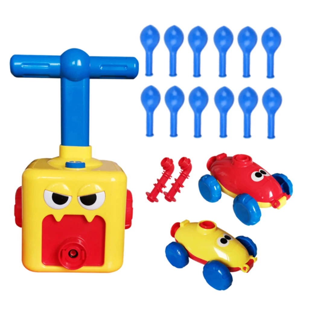 Kids Cartoon Inertial Power Balloon Car Toys Set Toddler Puzzle Learning Toy