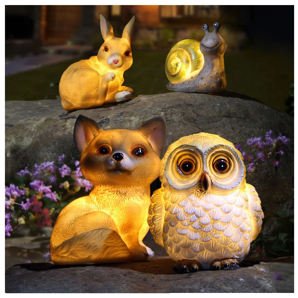 Cute Animal Shaped Bright Solar Powered Pet lawn lamp LED Light Outdoor