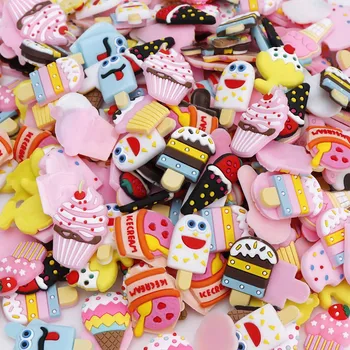 

20pc/lot Cute Soft PVC Resin Flat Back Cabochon Scrapbook Mixing Style Ice Cream DIY Resin Accessories Decorative Crafts