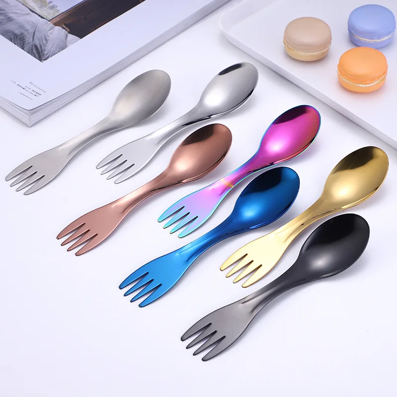 

Picnic hike outdoor tableware long cutlery Spork fork spoon travel portable camp flatware Cookware backpack Ti Titanium utensil