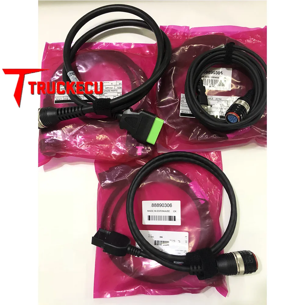 OBD II 16 pin+8 pin+usb cable For VOLVO truck excavator diagnostic tool for volvo vocom 88890300 for volvo vocom II 88890400