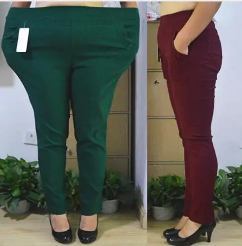 Женские длинные брюки винтажные плюс Siz 7XL высокие эластичные узкие брюки с высокой строчкой обтягивающие брюки Pantalon Taille Haute femm