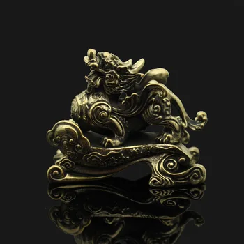 

Good Luck Blessing Kirin Auspicious Beast Mythical Creatures Decoration Plain Sailing May Wealth Come Generously to You Copper H