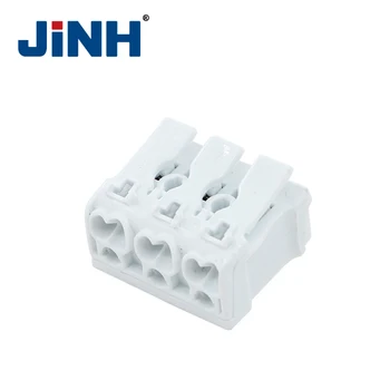 

White Quick 3P Terminal Block Spring Clamp Cable Wire Connector