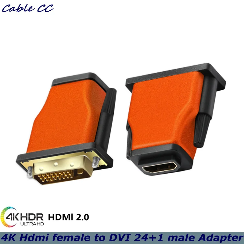 Позолоченный HDMI DVI к HDMI-совместимого адаптера двухсторонняя DVI-D 24 + 1 мужчина