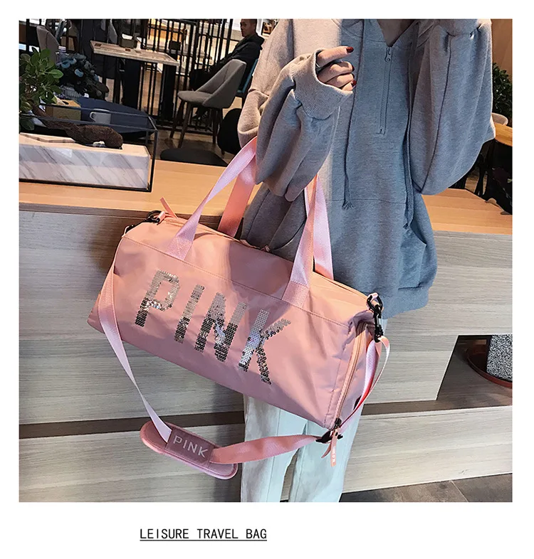 MOONBIFFY, дизайн, блестки, розовые буквы, спортивная сумка для спортзала, фитнеса, сумка через плечо, женская, мужская сумка, сумка для путешествий, вещевой мешок