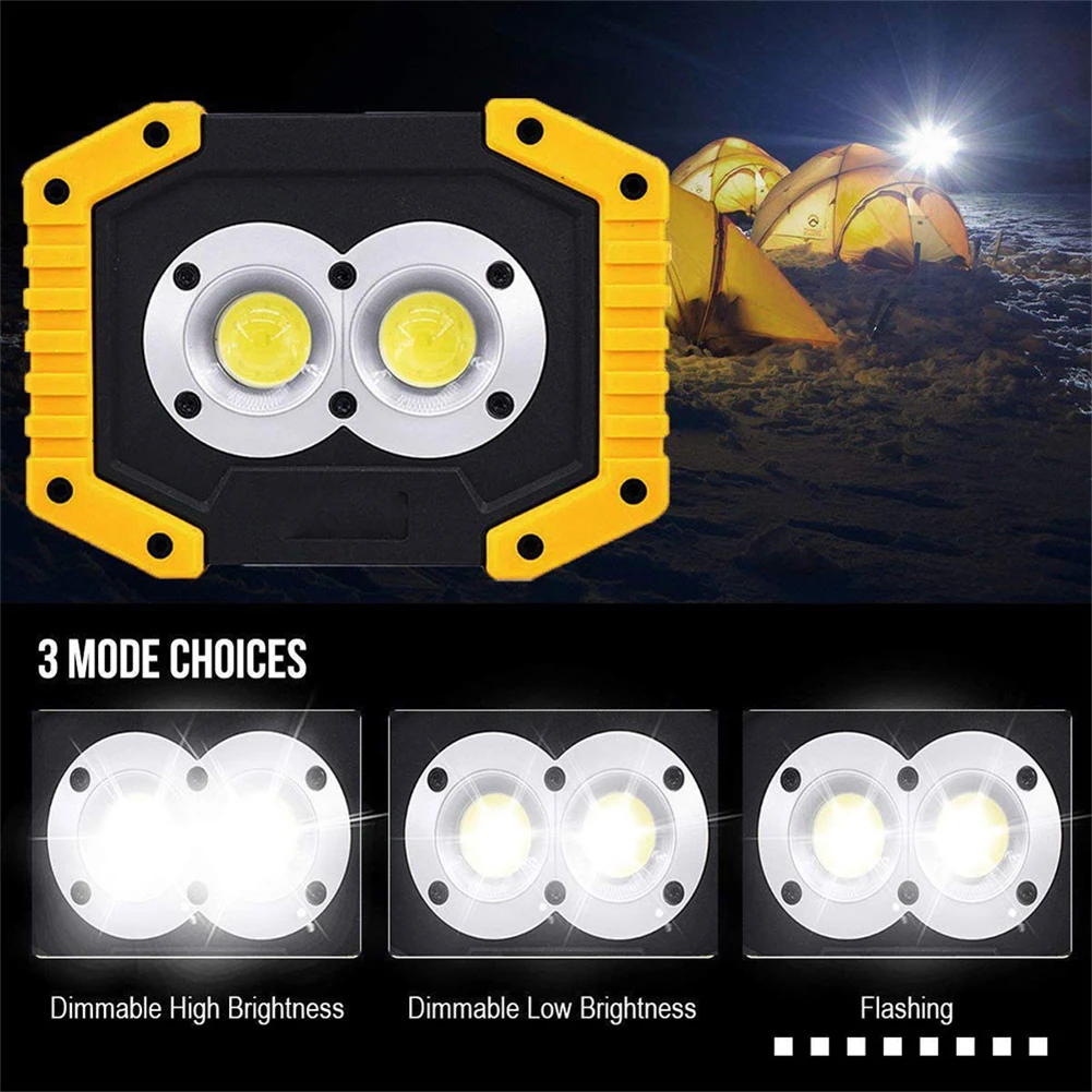

1PC 30W COB LED Rechargeable Work Light Portable Spotlight For Outdoor Comping Emergency Floodlight Waterproof LED Flashlight