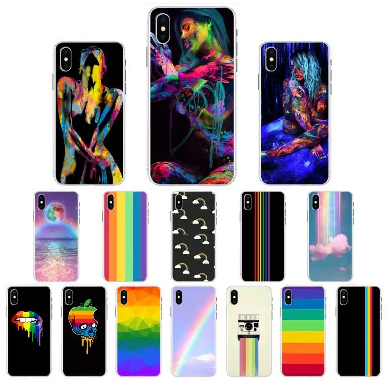 Красивый и красивый Радужный чехол для телефона YNDFCNB iphone 11 Pro Max X XS MAX 6 6s 7 8 Plus 5 5S 5SE XR