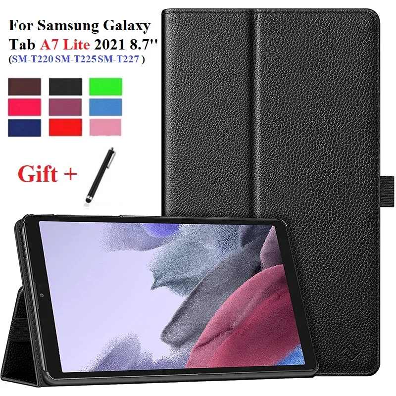 Per Samsung Galaxy Tab A 7 Lite Sm-T225 Coque Per Folio In Piedi In Pelle Pu Per Samsung Galaxy Tab A 7 Lite Con Stilo