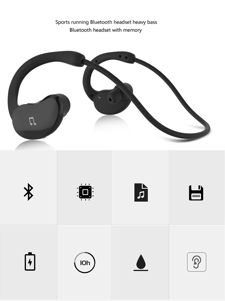 Mitvaz Bluetooth наушники 32 Гб MP3 плеер беспроводные наушники IPX6 водонепроницаемые спортивные наушники-вкладыши HD стерео