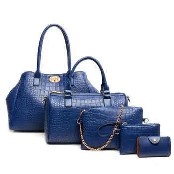 

bag 2020 spring new fashion women's bag five piece set crocodile pattern hand-held single shoulder slant span large bag