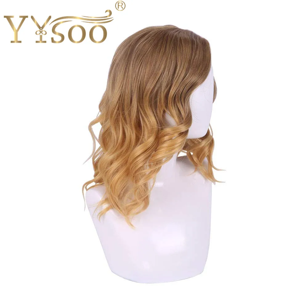YYsoo 14 ''женский парик для косплея короткий Боб волнистый блонд Омбре
