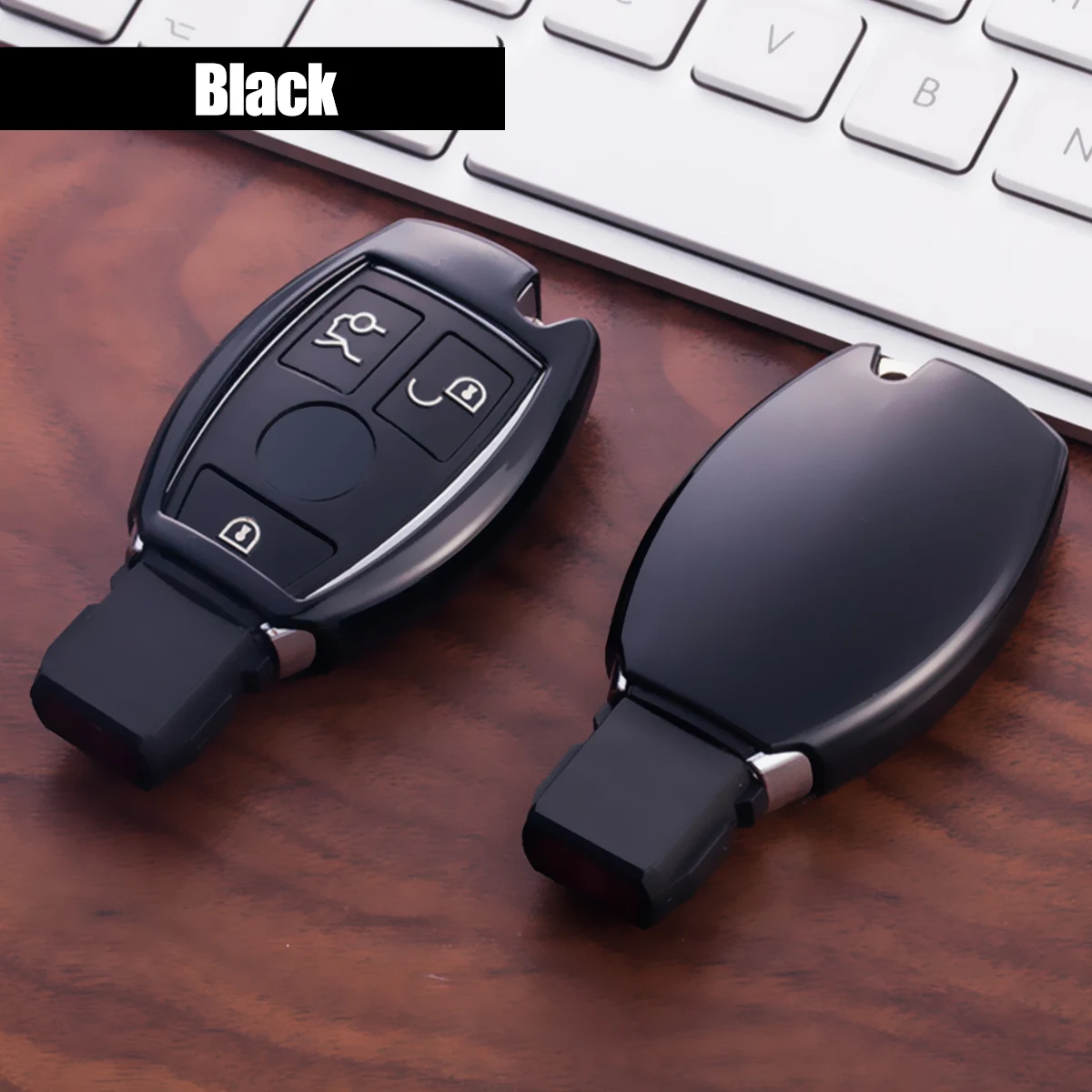 Black Чехол из ТПУ для автомобильного ключа, чехол из ТПУ для дистанционного ключа, мягкий чехол для Mercedes Benz A B C Class C200 E G Class E260L GLK A45 AMG, аксессуары - Название цвета: Black