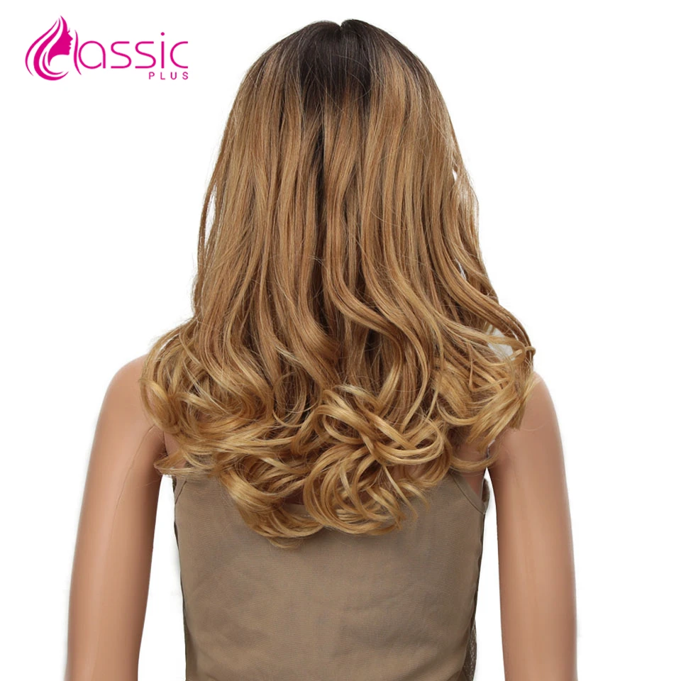 Classic Plus Synthetic Lace Front Wig 20 Inch  Ombre Blond Green Wigs For Black Women Heat Resistant Fashion on INS Natural