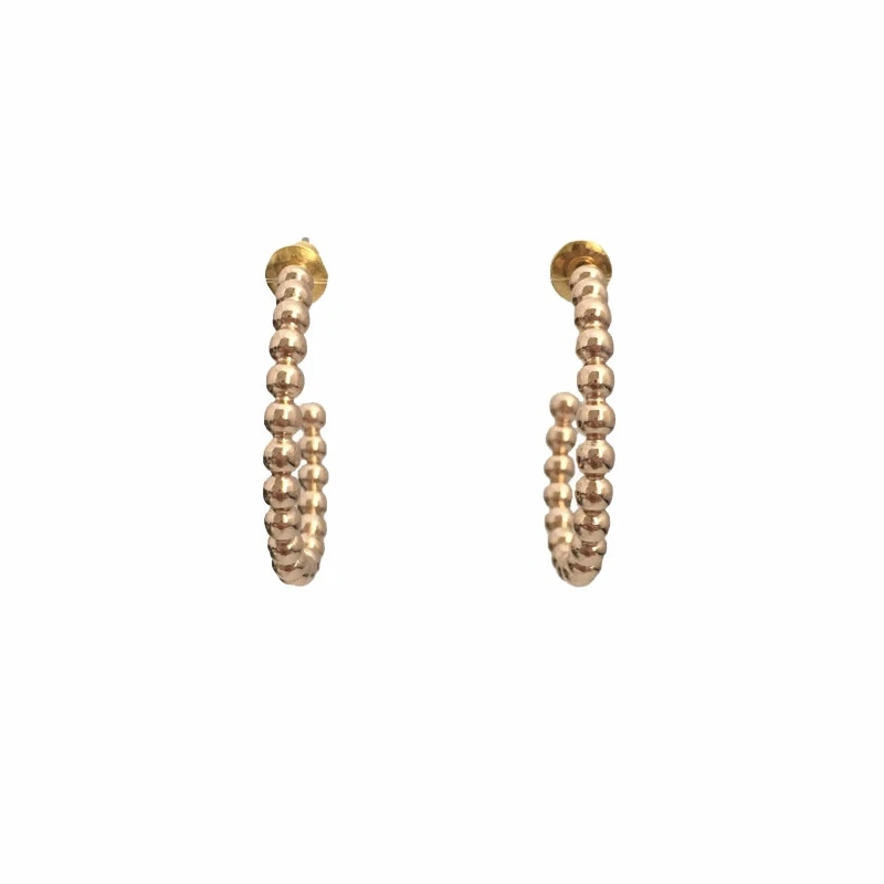 

CASUAL WOMEN EARRING GOLD RHODIUM COLOR PLATING BALL SHAPE HOOP EARRING FOR WOMEN GIRL