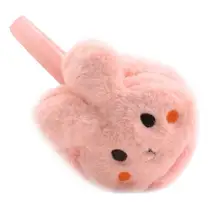 Популярные плюшевые наушники с заячьими ушками для девочек; зимние толстые теплые наушники кофейного цвета;#3N20