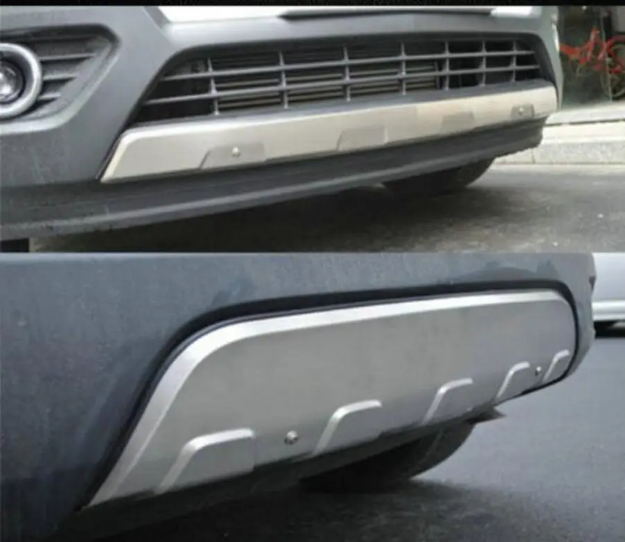 Stainless Steel Car Front+rear Bumpers Protector Guard Skid Plate Fit
