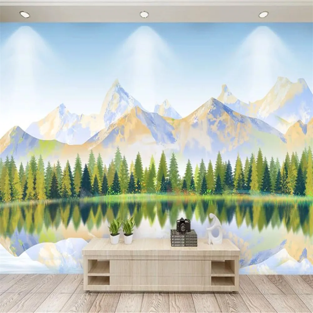 

Drop Shipping Custom 3D Wallpaper Mural Ink Landscape Landscape Background Wall Decoration Painting Wallpaper Mural