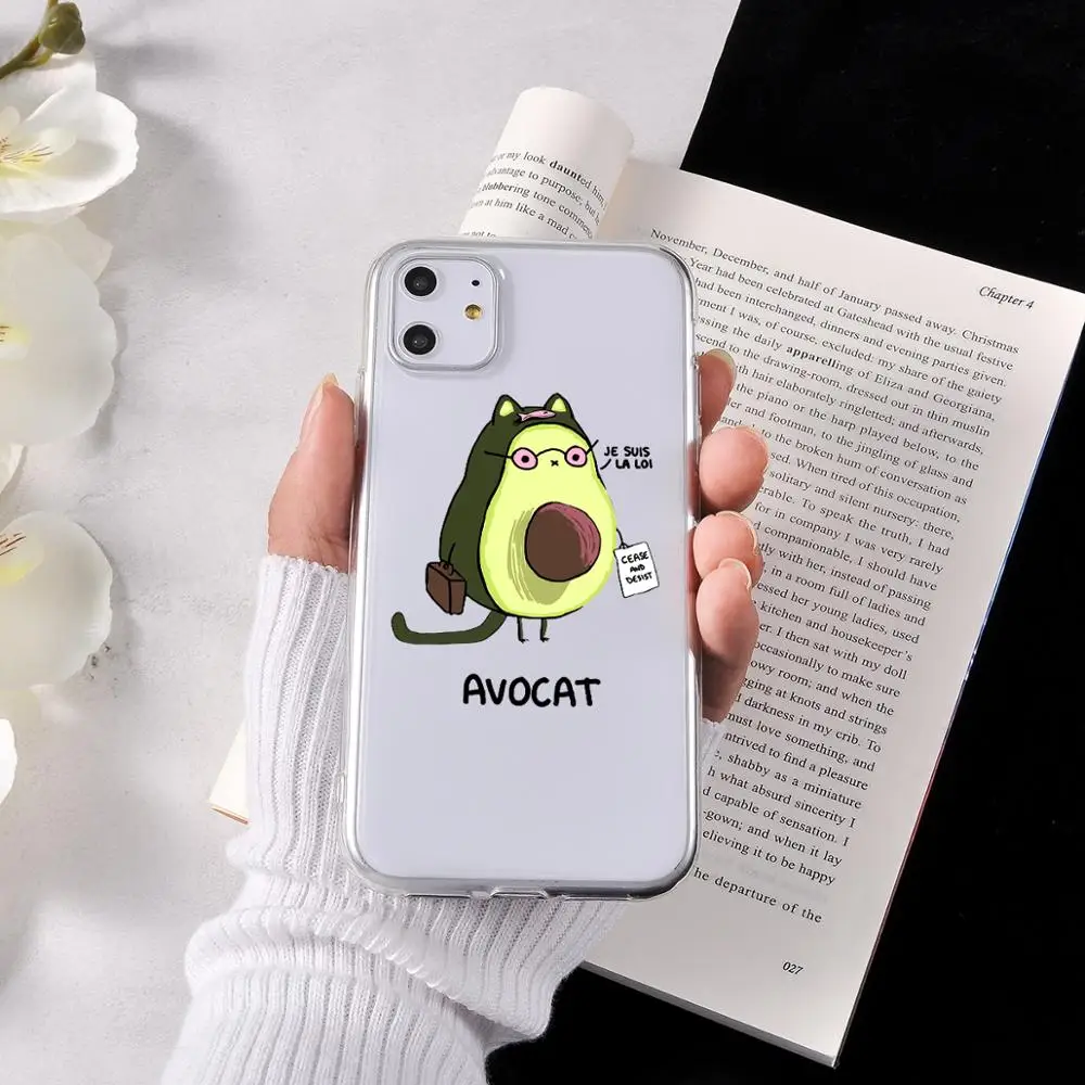 Мультяшный чехол для телефона iPhone 11 XR XS Max 8 7 6 6S Прекрасный авокадо Пара