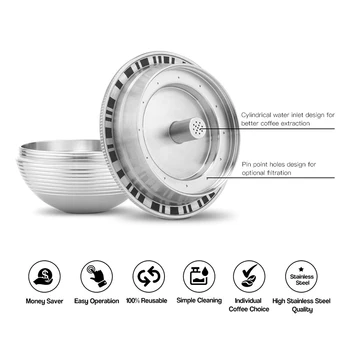 

2Pcs Coffee Capsule For Delonghi ENV150&vertuoplus BNV450WHT1BUC1 Coffee Machine Wth Spoon Brush Coffee Maker