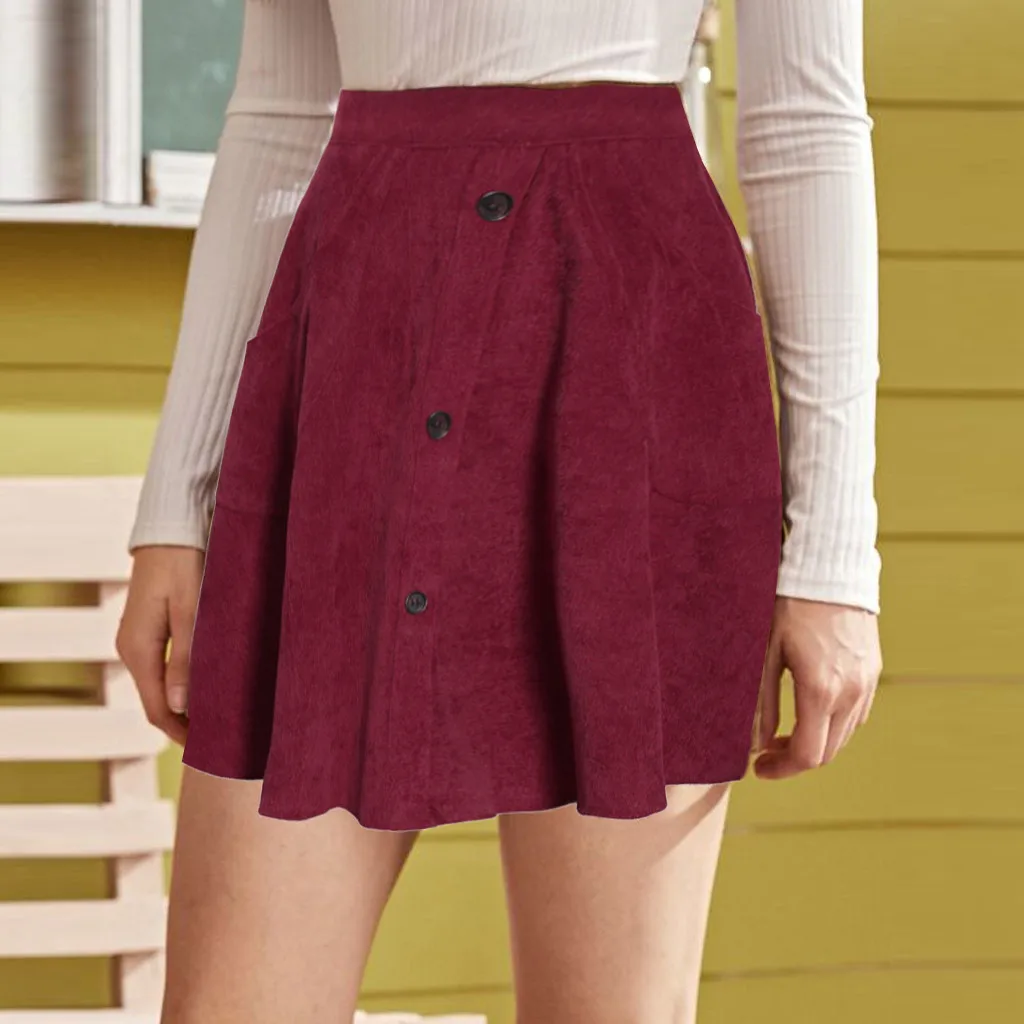 Lady Fashion womens pleated skirts Autumn Winter New Style Solid Big Swing In The Waist Skirt gonne donna invernali#y3 | Женская одежда