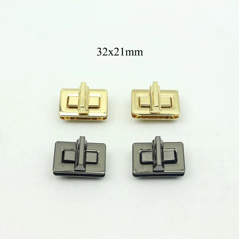 

2pcs 32x21mm Rectangle Metal Turn Twist Lock Buckles for DIY Handbag Bag Purse Hardware Closure Clasp Bags Parts Accessories