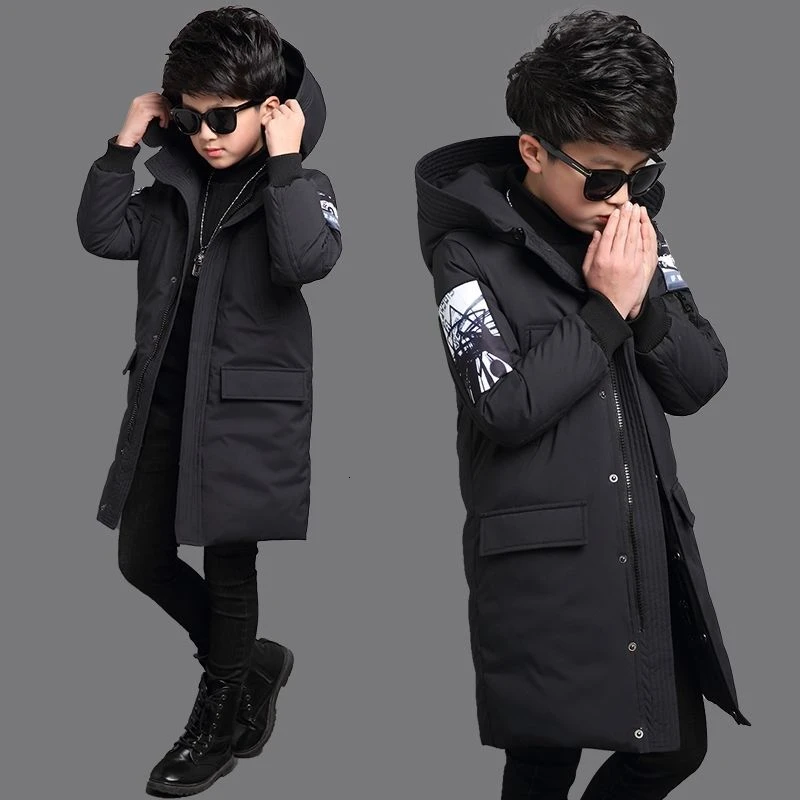 Зимняя куртка для мальчиков на морозы до 30 градусов теплая пуховая хлопковая с