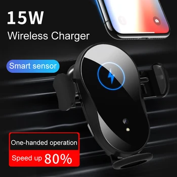 

Automatic Clamping 15W Qi Car Wireless Charger For iPhone 11 Pro X Xs MAX Infrared Induction Fast Charger Stand Car Phone Holder