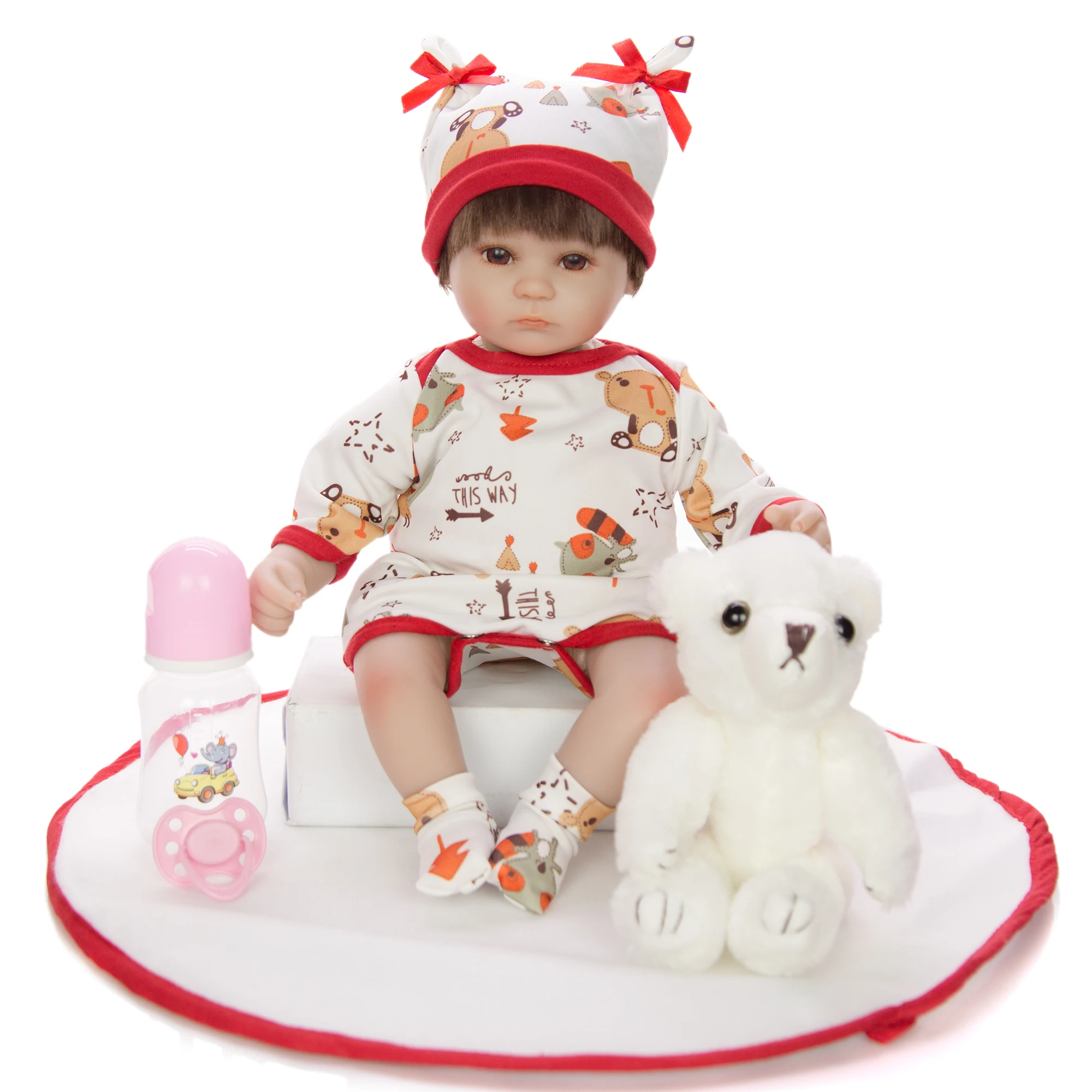 Прекрасный 17 дюймов 43 см Кукла Reborn Baby Мягкая силиконовая виниловая Кукла Reborn Boneca плюшевая игрушка девочка для детей оплата Подарочная коллекция