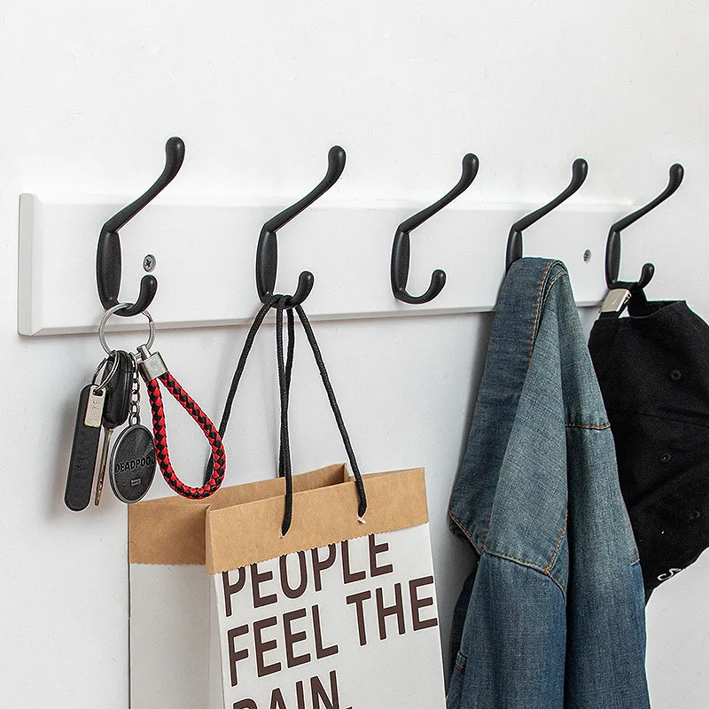 Nordic Fashion Home Decor Coat Hook Organizer Double Hooks Hallway Bedroom Door Hat Clothes Rack Hanger Kitchen Toilet Wall Hook