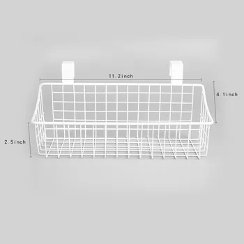 

2020 Nordic Home Kitchen White Metal Wire Basket Storage Container Organizer with hanger