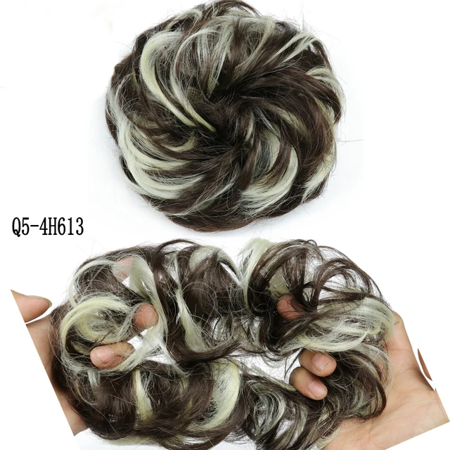 MERISIHAIRHair Extensions Wavy Curly Messy Hair Bun Extensions Donut Hair Chignons Hair Piece Wig Hairpiece headwear rings ring 4H613