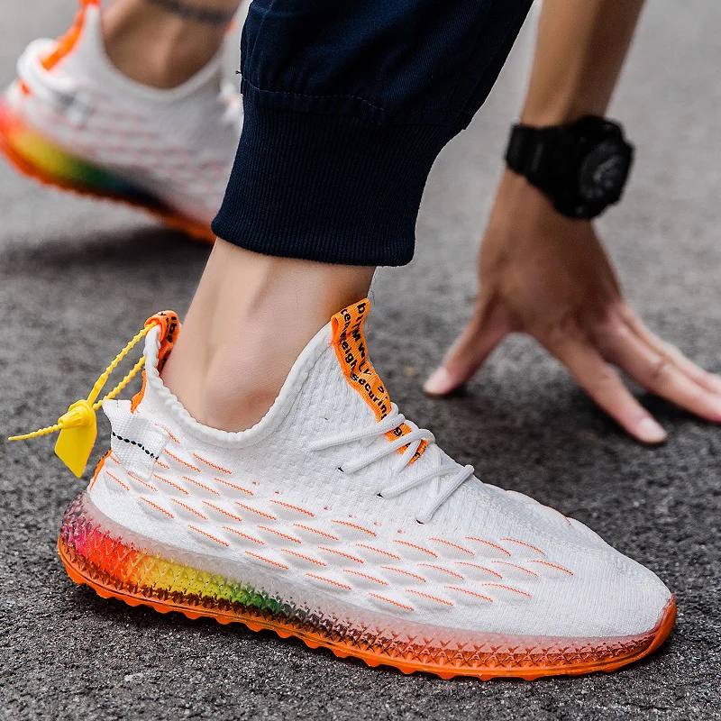 Модная мужская обувь; кроссовки Flyknit; дышащая Нескользящая Мужская обувь для бега; Повседневная Удобная обувь для тренировок; Прямая поставка; AODLEE