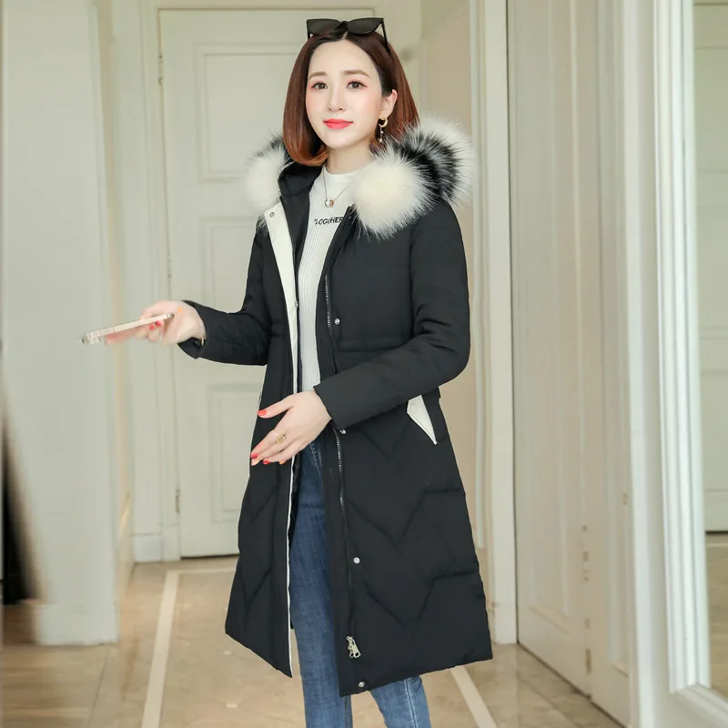 

Korean-style Cotton-padded Clothes Women's Mid-length 2019 New Style Winter Coat Waist Hugging Thick Cotton-padded Jacket Large